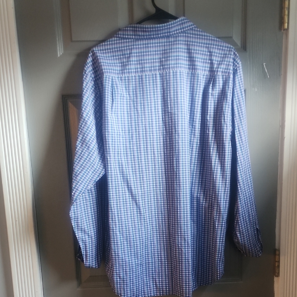 Tommy Bahama Blue, Pink, and White Checkered Men's Shirt LARGE - Picture 4 of 4